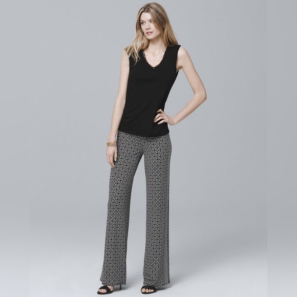 Like New WHBM Mixed-Print Knit Wide-Leg Pants - Picture 7 of 7